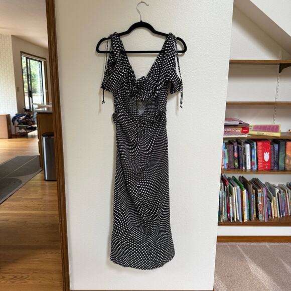 NWT For Love & Lemons Beth Polka Dot Midi Dress Size M - Picture 2 of 6